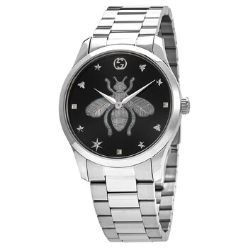 Gucci G-Timeless Quartz Black Dial Ladies Watch YA1264125