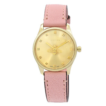Gucci G-Timeless Quartz Champagne Dial Ladies Watch
