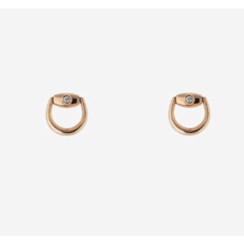 Horsebit Diamond Stud Earrings in 18K Rose Gold - YBD796166001