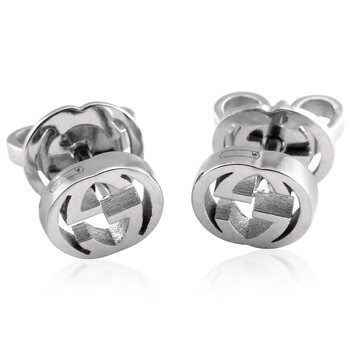 Interlocking G 18ct White Gold Stud Earrings