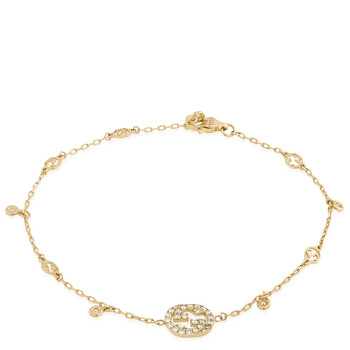 Interlocking G Diamond Bracelet In Yg