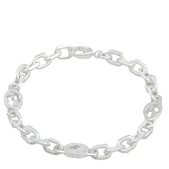 アクセサリーその他 GUCCI Woman Jewel Silver YBA627068002 Gucci Interlocking G Motif Sterling Silver Bracelet Size 19