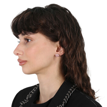 Interlocking G Sterling Silver Pink Enamel Earrings - YBD753485001