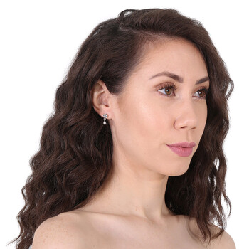 Ladies Flower And Double G Earrings With Diamonds