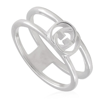 Ladies Sterling Silver Interlocking G 6mm Ring YBC2980360010 Ladies Sterling Silver Interlocking G 6mm Ring YBC2980360010