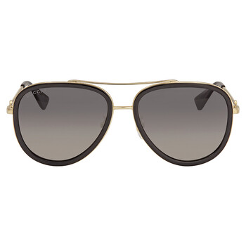 Polarized Grey Gradient Pilot Ladies Sunglasses GG0062S 011 57