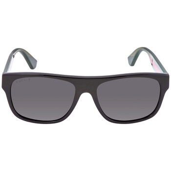 Polarized Grey Square Men's Sunglasses GG0341S 002 56