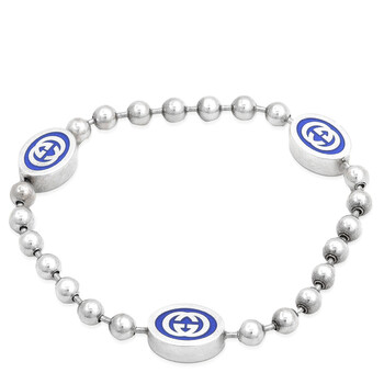 Gucci Sterling Silver And Enamel Boule Chain Interlocking G