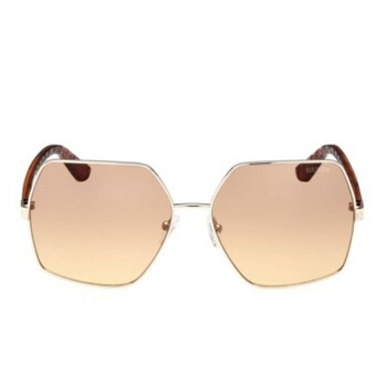Guess GU00263 32G Shield Sunglasses - Gold / Brown Guess Brown Mirror Shield Ladies Sunglasses GU00263 32G 00  main image 2