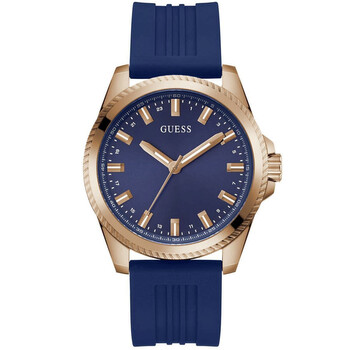 Guess Orologio Analogico Uomo GW0571G2 - Modello Headline, Quadrante Blu, Cinturino In Acciaio, 42mm - 4