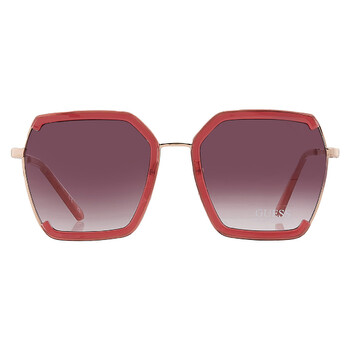 Guess Factory Brown Gradient Square Ladies Sunglasses  display picture 2