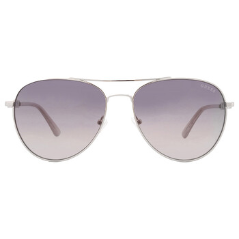 Guess Factory Grey Pilot Ladies Sunglasses GF0408 32F 61  display picture 3