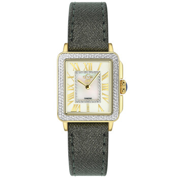 ブラガール　VELA 42 Burgi Crystal Silver Dial Black Leather Ladies Watch