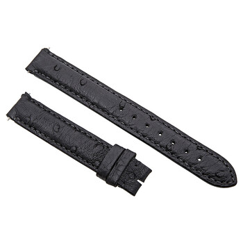 14 MM Matte Black Ostrich Leather Strap 14DA01M