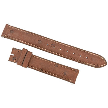 14 MM Matte Brown Ostrich Leather Strap 14DA02M