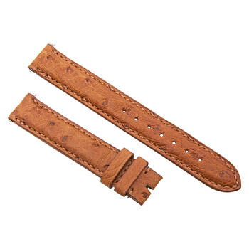 14 MM Matte Cognac Ostrich Leather Strap 14DA03M
