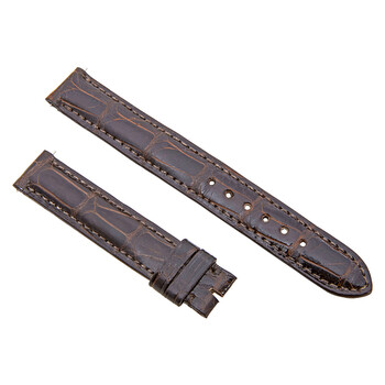 14 MM Shiny Dark Brown Alligator Leather Strap 14AAT22M