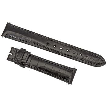 16 MM Shiny Black Nile Crocodile Leather Strap 16AAN01M