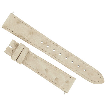 16 MM Winter White Ostrich Leather Strap 16OS05M