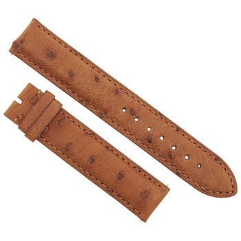 18 MM Matte Cognac Ostrich Leather Strap 18DA03M
