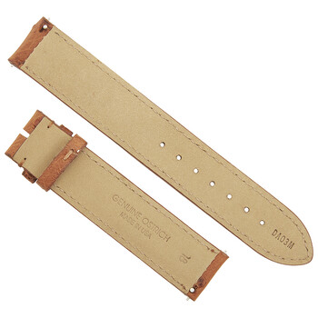 18 MM Matte Cognac Ostrich Leather Strap