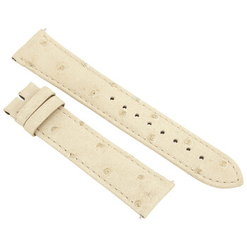 20 MM Matte Ivory Ostrich Leather Strap 20OS09M