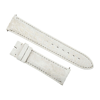 20 MM Matte White Alligator Leather Strap 20ABR05M