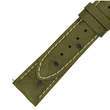 21 MM Matte Forest Green Ostrich Leather Strap 21OS07C