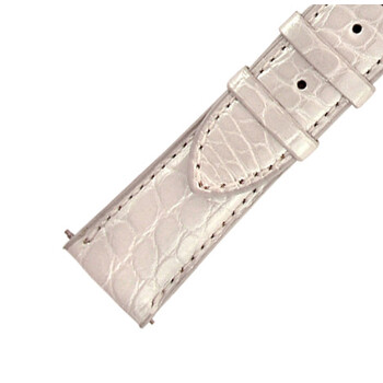 21 MM Metallic White Alligator Leather Strap 21AMR05M