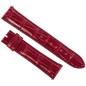 21 MM Shiny Red Alligator Leather Strap 21AAT55M