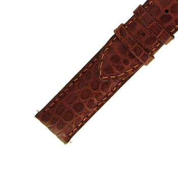 24 MM Matte Brown Alligator Leather Strap 24ABR02M