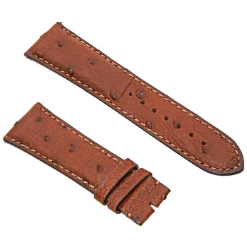 24 MM Matte Brown Ostrich Leather Strap 24DA02M
