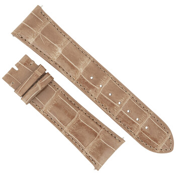 24 MM Shiny Brown Alligator Leather Strap 24AAT08M