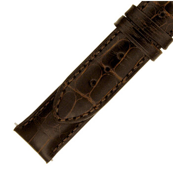 24 MM Shiny Dark Brown Alligator Leather Strap 24AAT22M