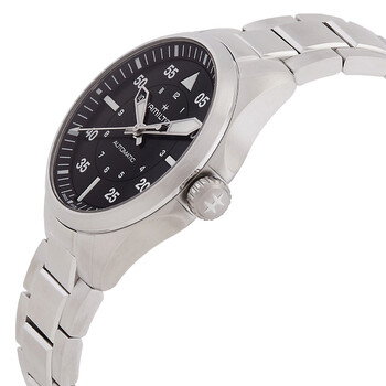 Khaki Aviation Pilot Automatic Black Dial Watch H76305130