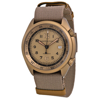 Khaki Aviation Pilot Pioneer Automatic Beige Dial Dark Green Nato Men's Watch H80435895 Khaki Aviation Pilot Pioneer Automatic Beige Dial Dark Green Nato Men's Watch H80435895