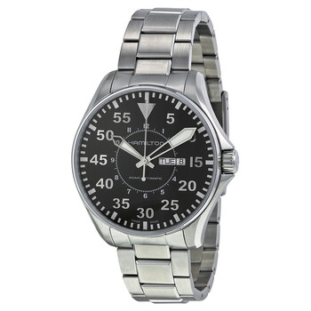 Khaki Pilot Automatic Black Dial Men's Watch H64715135