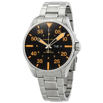 Khaki Pilot Black Dial Automatic Men's Stainless Steel Watch H64725131