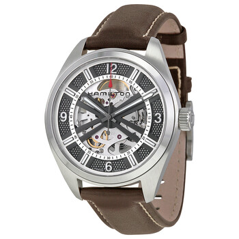Hamilton Khaki Field Skeleton Dial Brown Leather Men's Watch