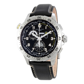 時計 HAMILTON H76714135 WORLDTIMER CHRONO Hamilton Worldtimer Chronograph Black Dial Men's Watch