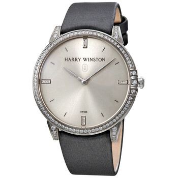 Midnight Silver Dial 18kt White Gold Diamond Stain Watch MIDQHM39WW002