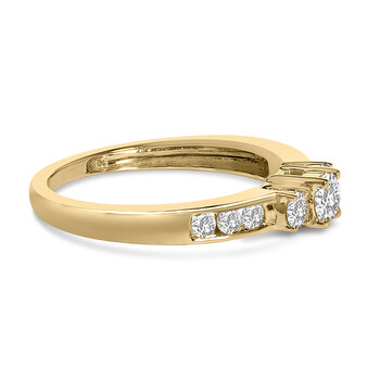 10K Yellow Gold 1/2 Cttw Diamond Three Stone Ring 10K Yellow Gold 1/2 Cttw Diamond Three Stone Ring
