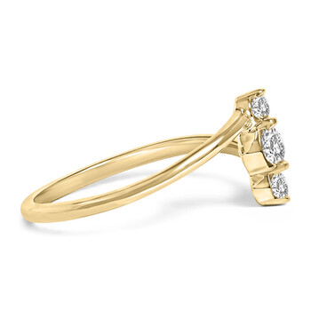 10K Yellow Gold 1/4 Cttw Lab Grown Diamond Vertical Three Stone Ring 10K Yellow Gold 1/4 Cttw Lab Grown Diamond Vertical Three Stone Ring