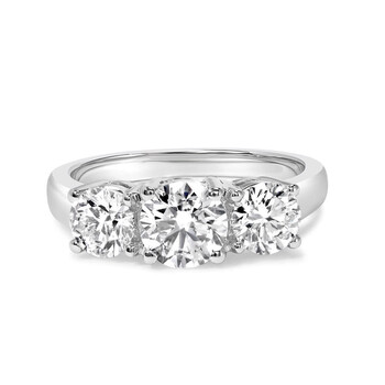14K White Gold 3.0 Cttw Lab Grown Diamond 3 Stone Band Ring 021410R700 14K White Gold 3.0 Cttw Lab Grown Diamond 3 Stone Band Ring 021410R700