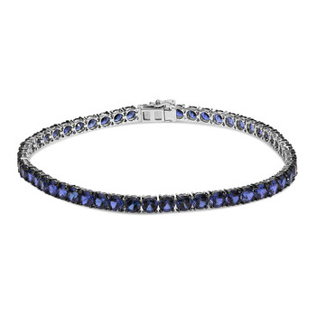 Men's .925 Sterling Silver Created Blue Sapphire Tennis Bracelet - 8.5 Inches 023360BS78
