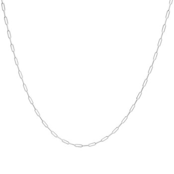 Solid 14K White Gold 2.5mm Paperclip Chain Necklace Unisex 18" Inches