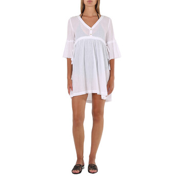 Balenciaga Logo Monogram Asymmetric Shirt Dress, Brand Size