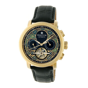 Aura Custom Vitreous Enamel Semi-Skeleton Dial Gold-tone Steel Case Men's Watch HR3502