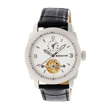 Helmsley White Dial Leather Automatic Men's Watch HR5005