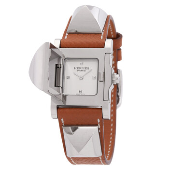Medor White Dial Ladies Brown Leather Watch 028321WW00